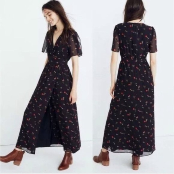 Madewell Dresses & Skirts - Madewell  Tulip sleeve maxi dress size 8 like new